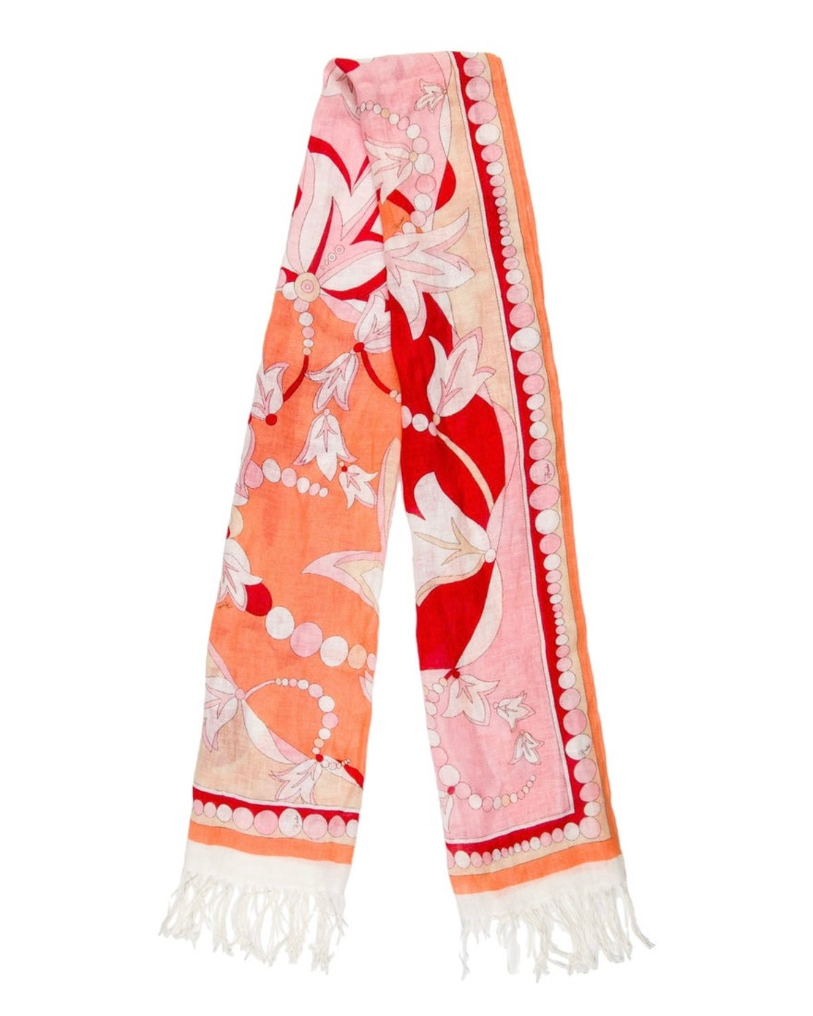 Pucci Orange and Red Printed Scarf