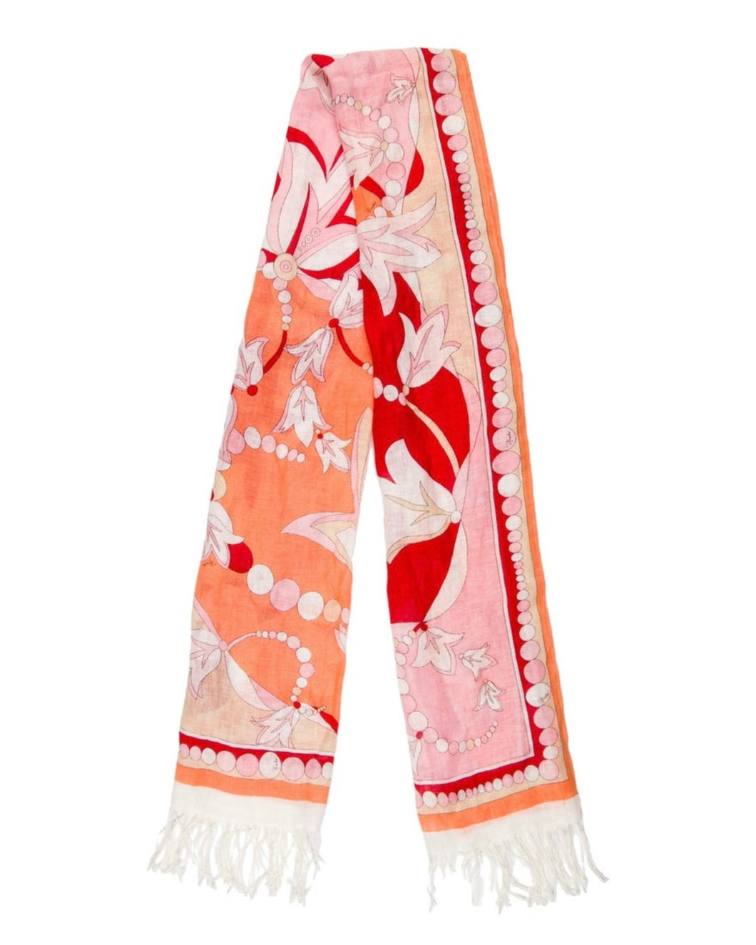 Pucci Orange and Red Printed Scarf