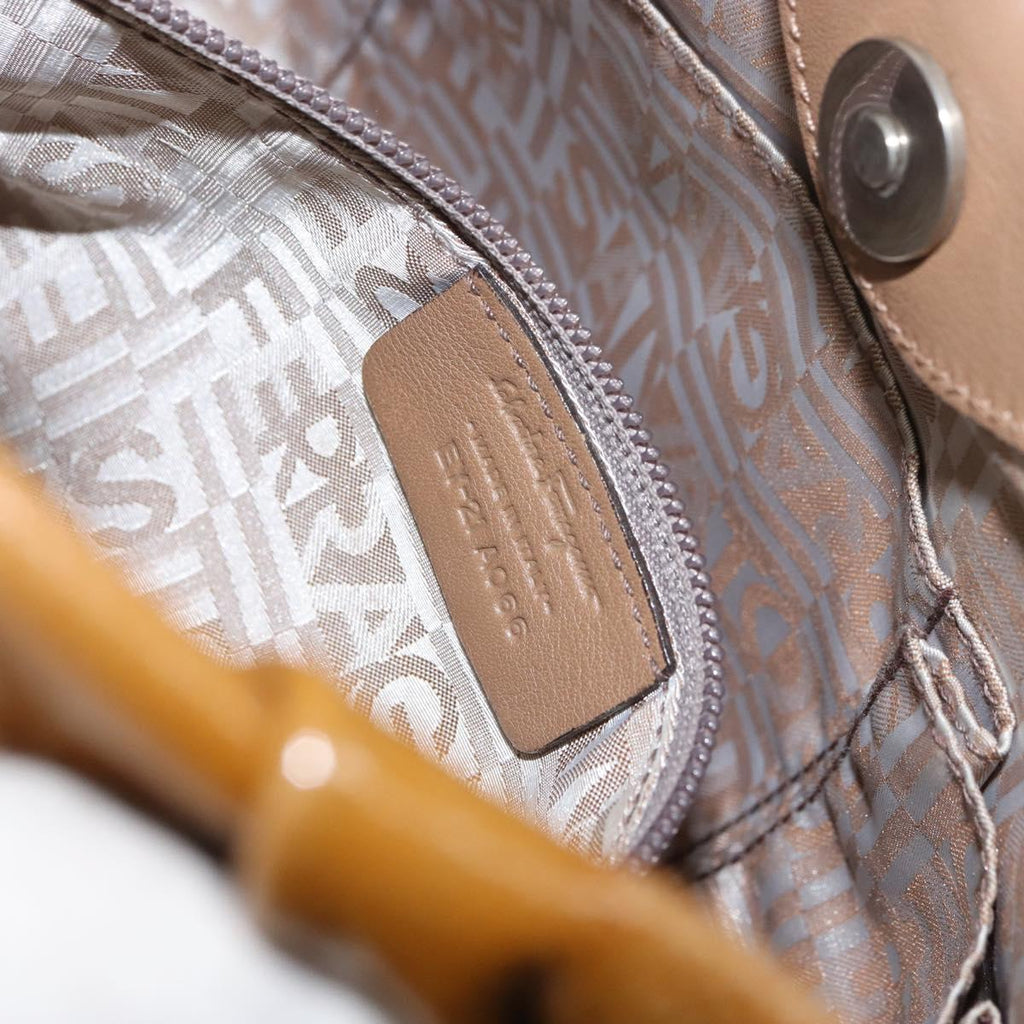 Ferragamo Tan Patent Hobo Bag