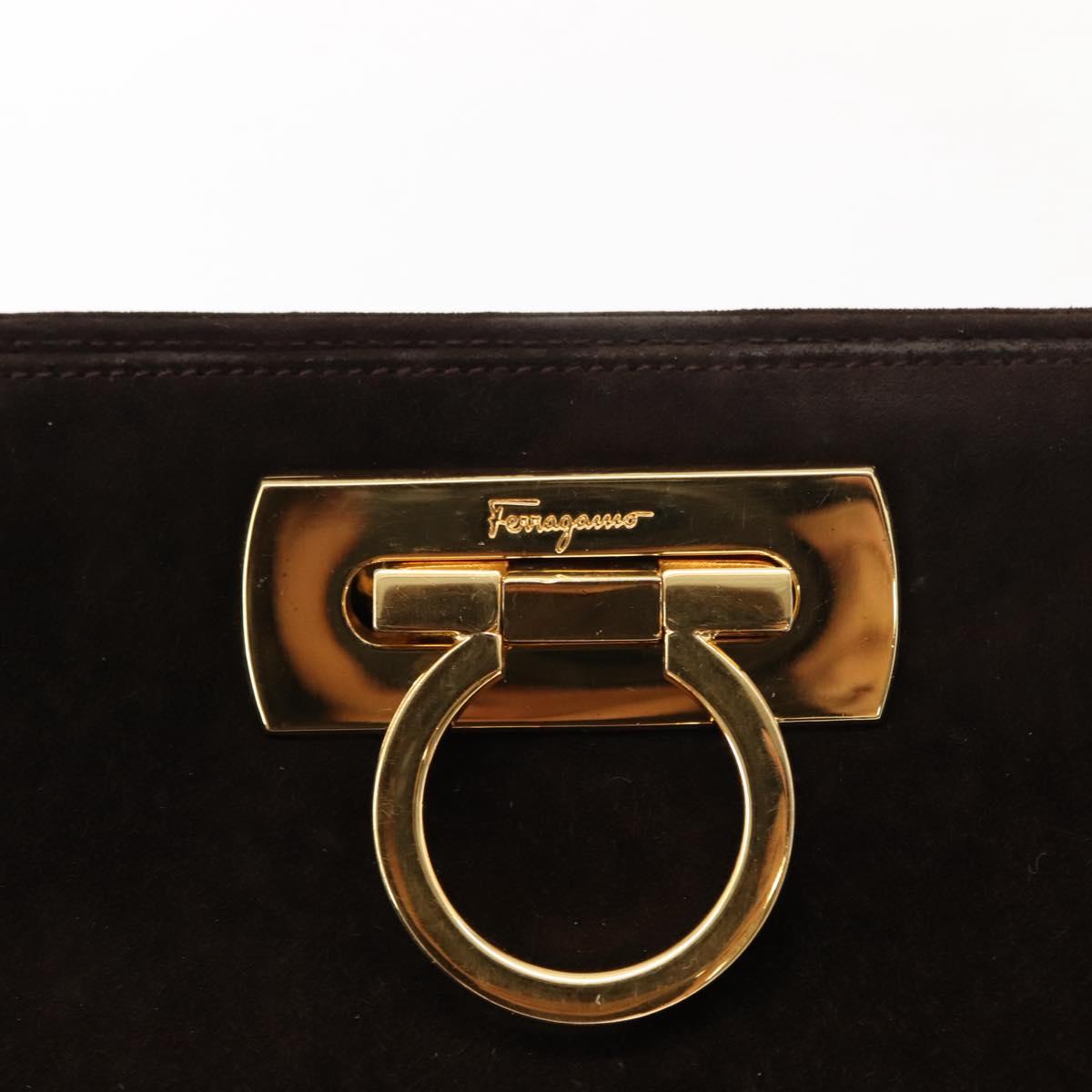 Ferragamo Brown Suede Shoulder Bag