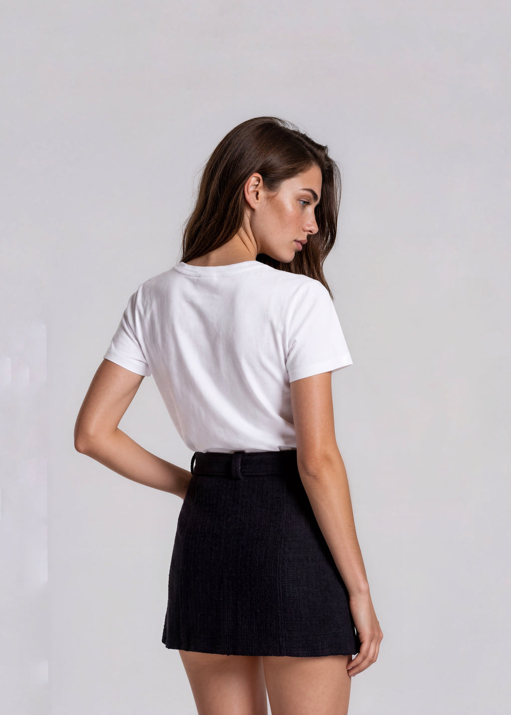 Chanel Black Tweed Mini Skirt