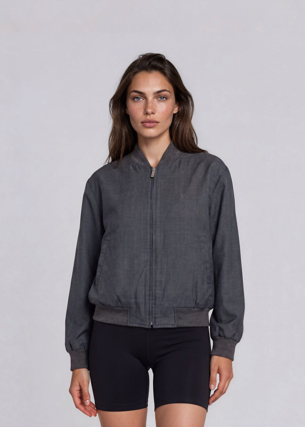 YSL Dark Grey Heavyweight Zip Bomber