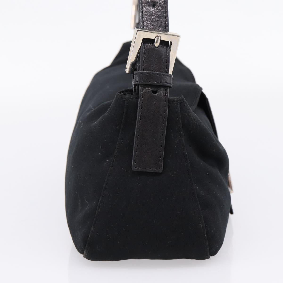 Fendi Black Nylon Rounded Baguette side