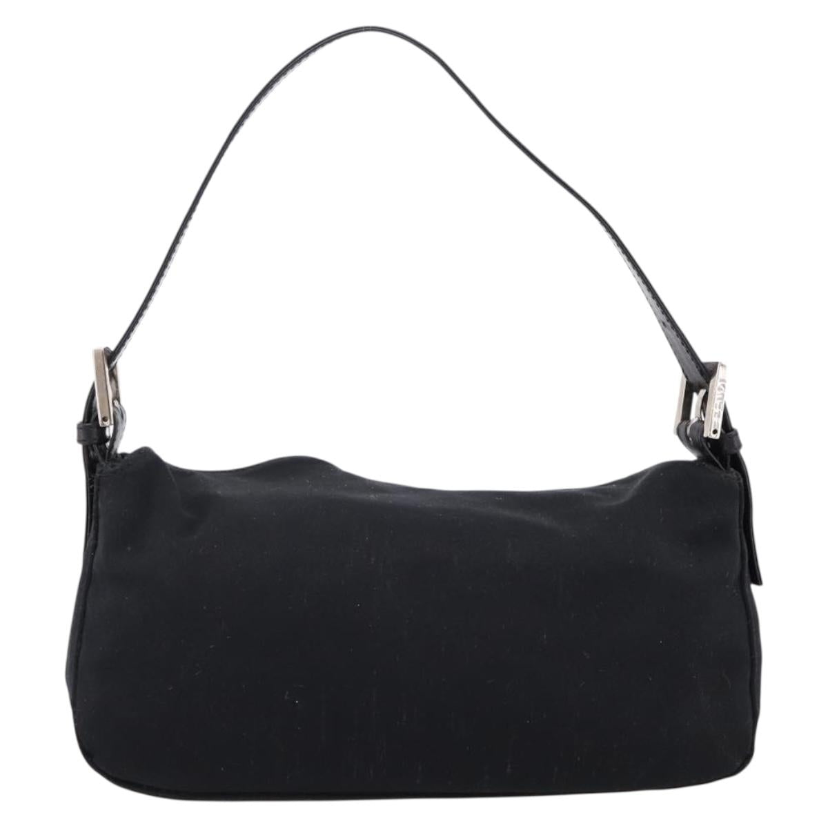 Fendi Black Nylon Rounded Baguette back