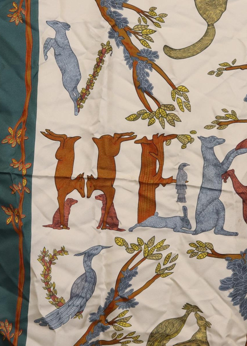 Hermès Green Spell Out Silk Scarf photo 5