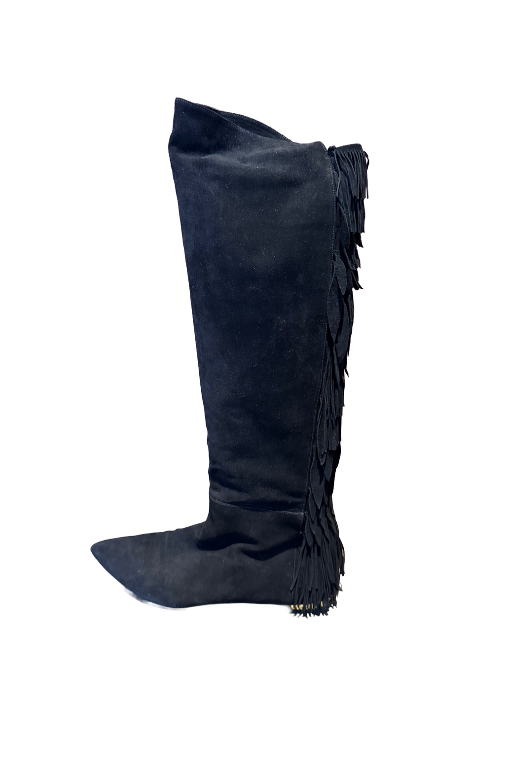 Aquazzura Black Fringe Boots