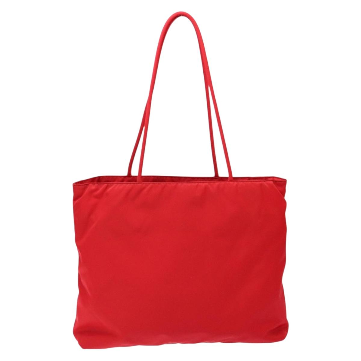 Prada Red Nylon Tote