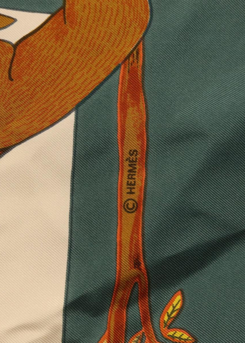 Hermès Green Spell Out Silk Scarf photo 15