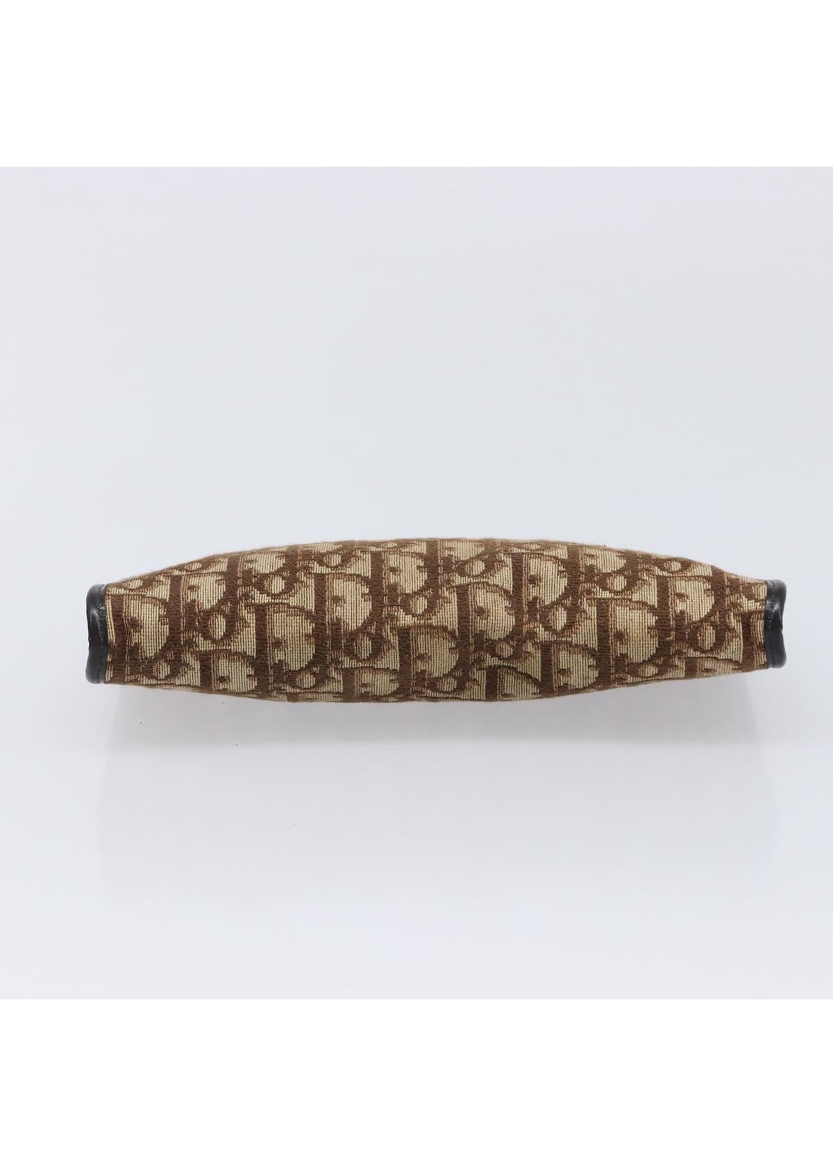 Dior Brown Oblique Canvas Clasp Clutch base