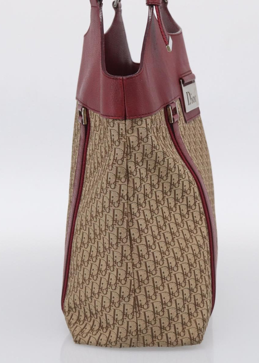 Dior Red and Monogram Tote side