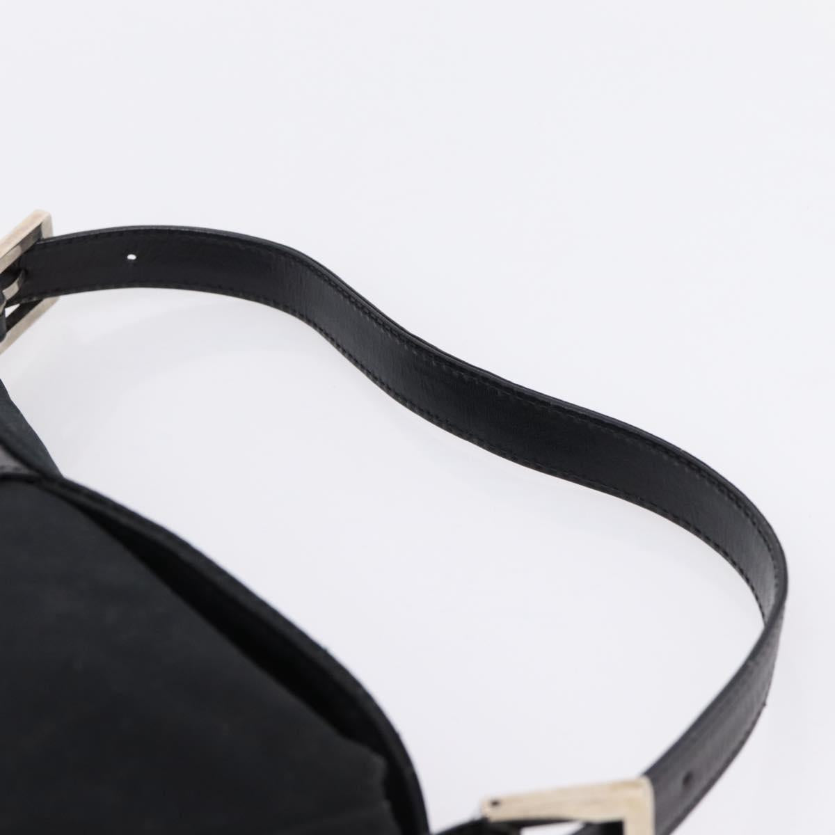 Fendi Black Nylon Rounded Baguette strap