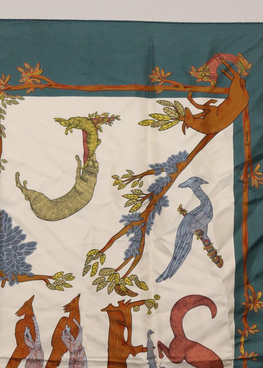 Hermès Green Spell Out Silk Scarf photo 4