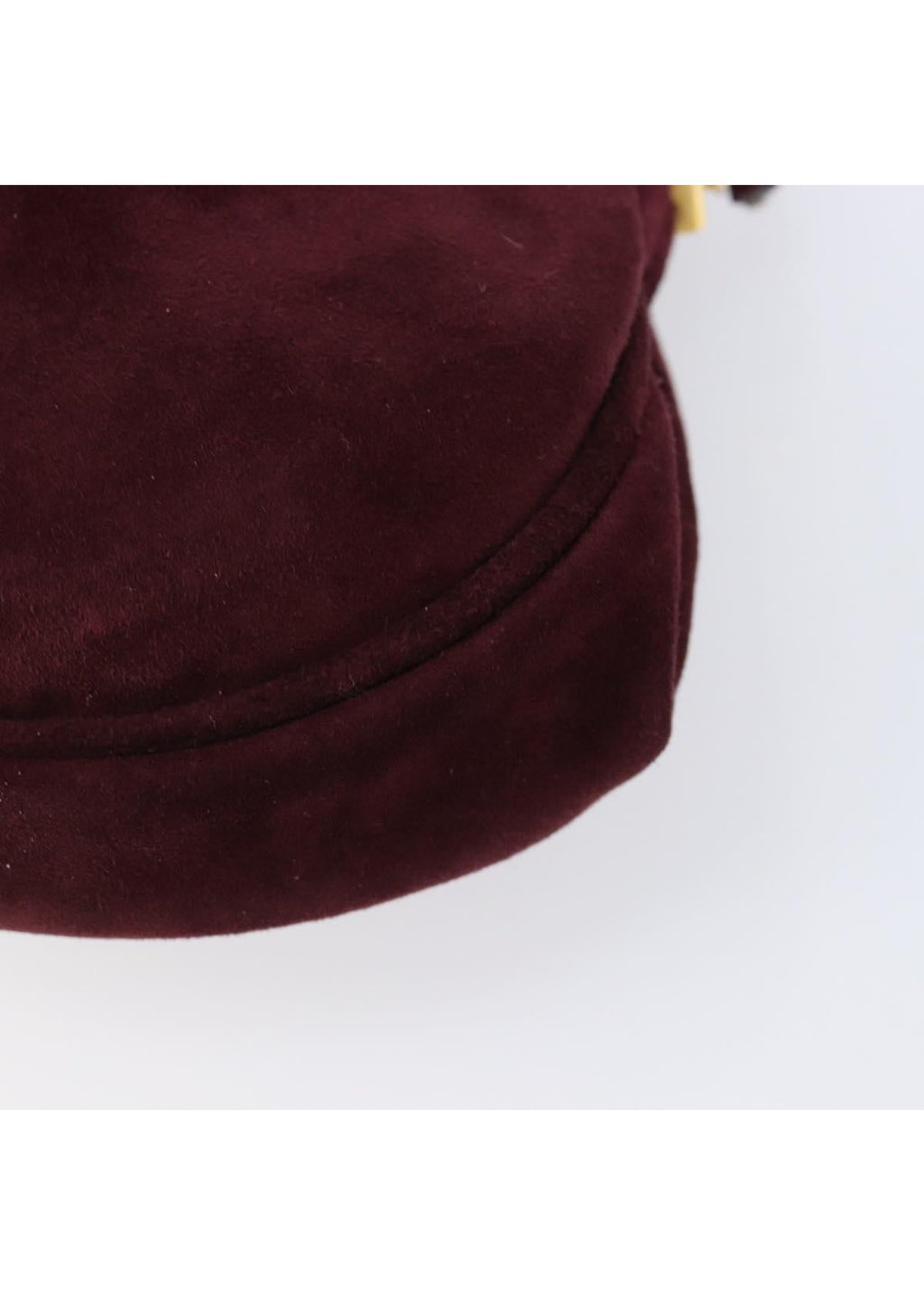 Ferragamo Burgundy Suede Shoulder Bag corner