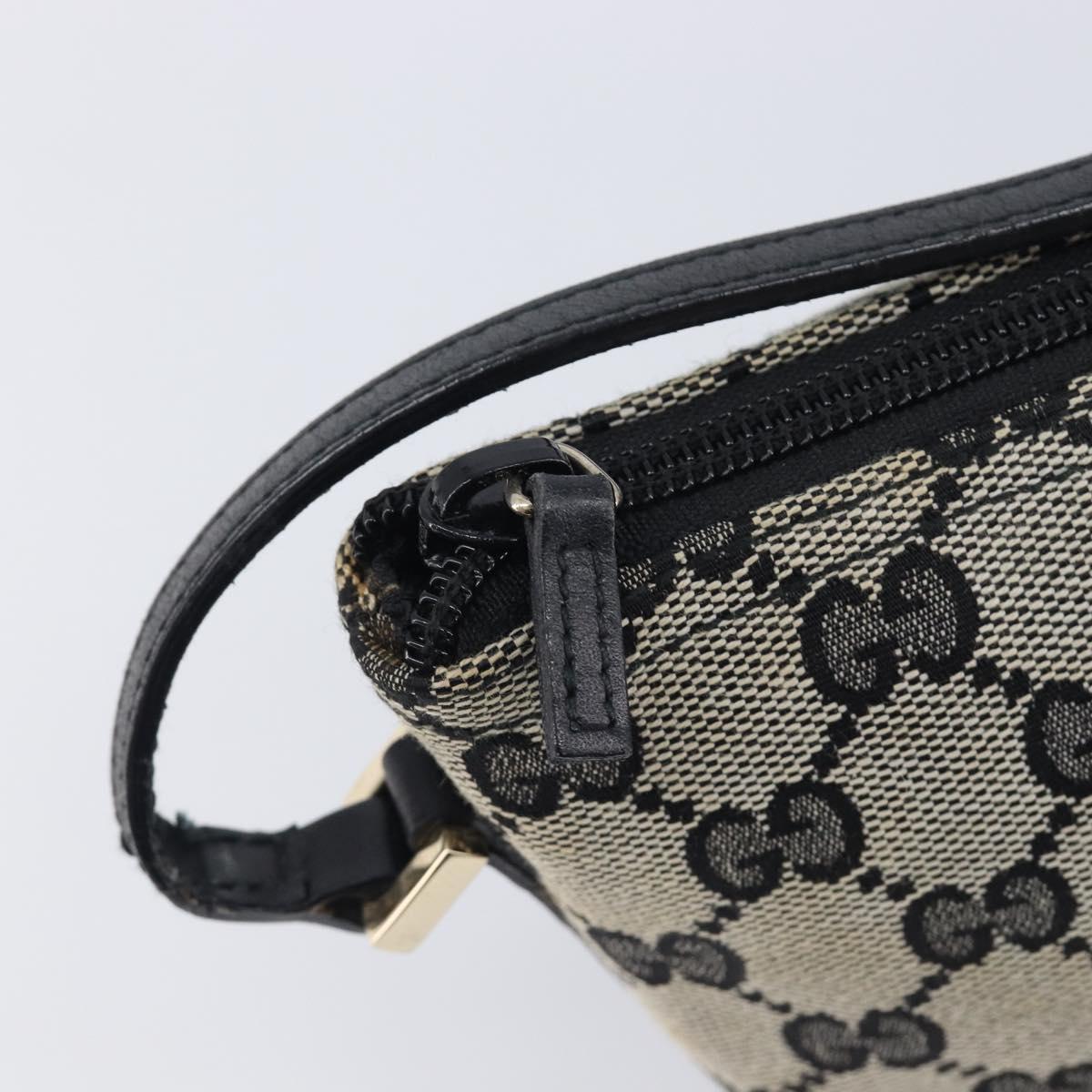 Gucci Navy GG Canvas Boat Pochette handle