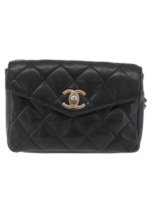 Chanel Black Quilted Leather Belt Bag