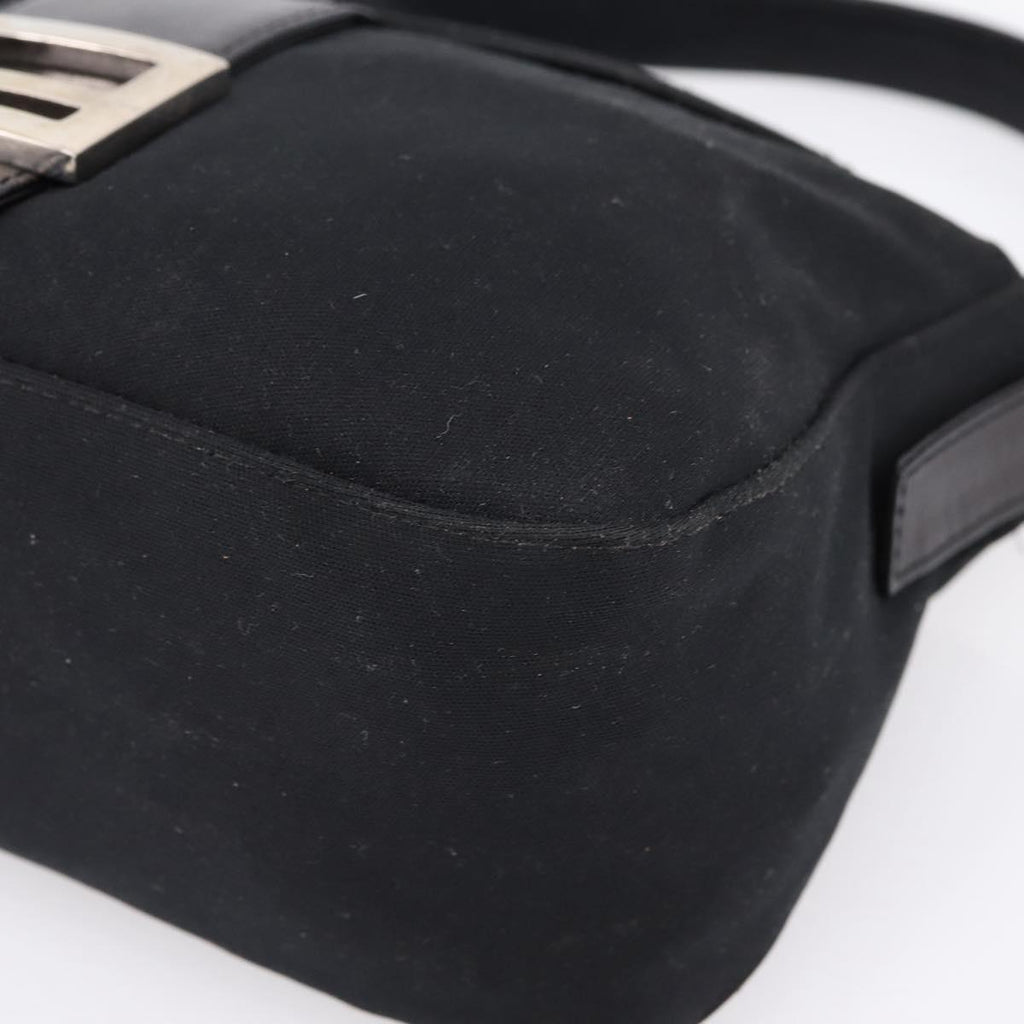 Fendi Black Nylon Rounded Baguette corner detail