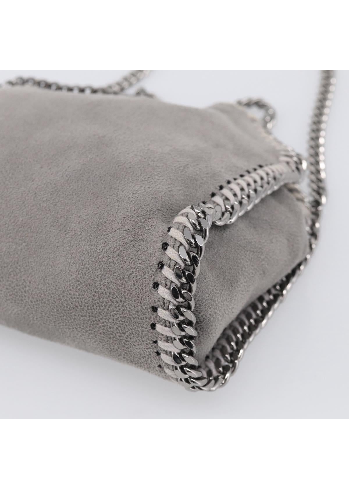 Stella McCartney Grey Falabella Mini Shoulder Bag corner