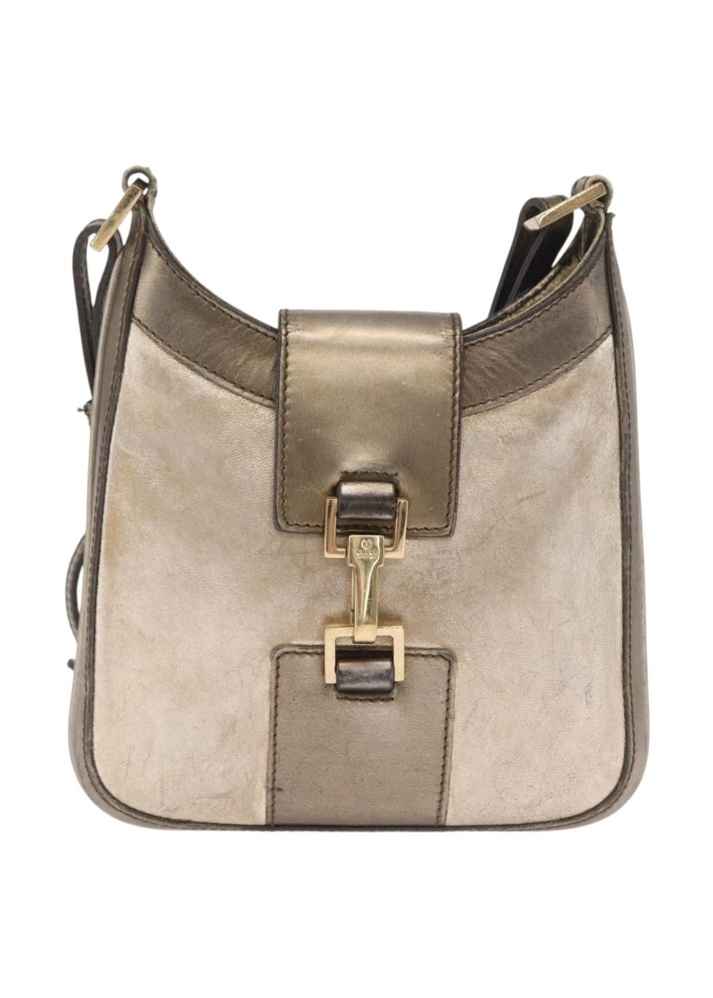 Gucci Gold Leather Square Jackie Bag front