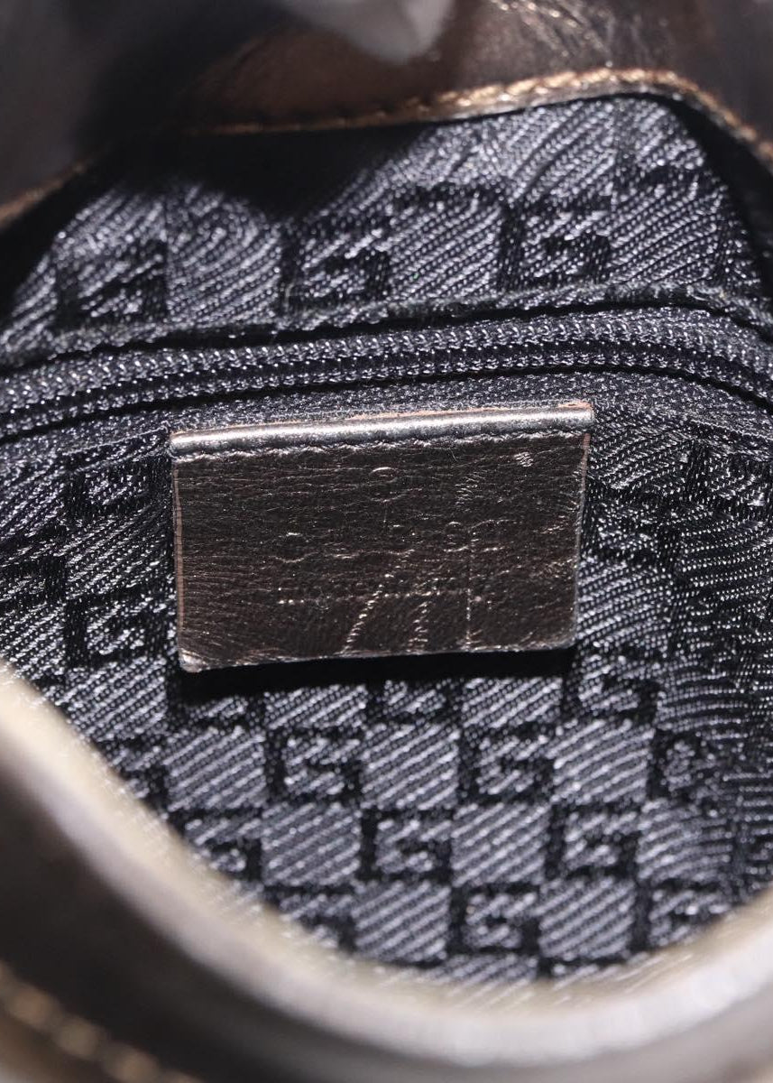 Gucci Gold Leather Square Jackie Bag interior