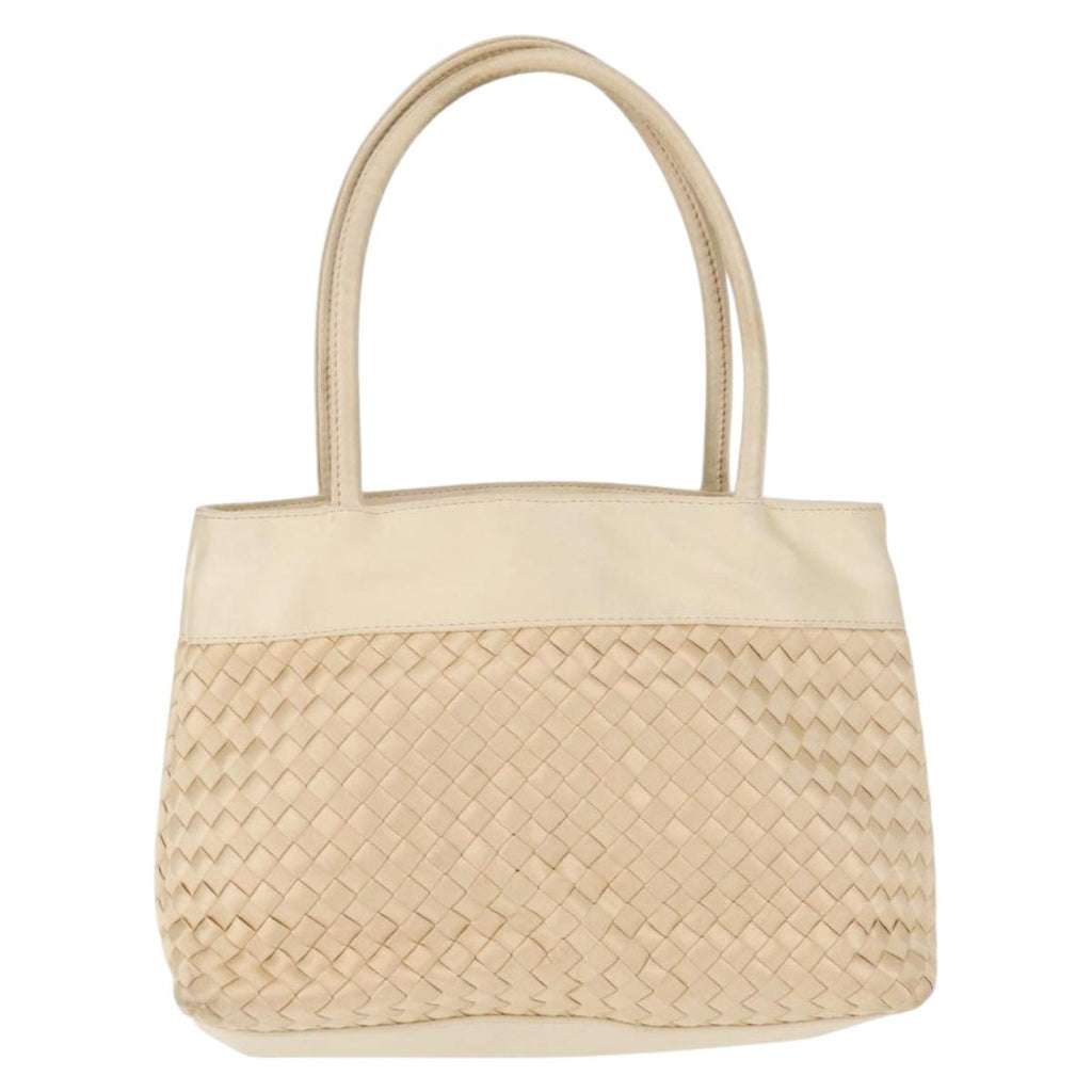 Bottega Veneta Cream Intrecciato Mini Tote front