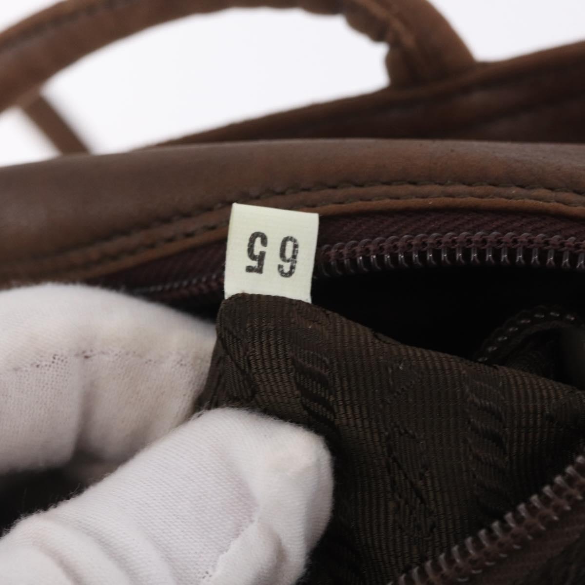 Prada Brown Leather Tote serial code tag