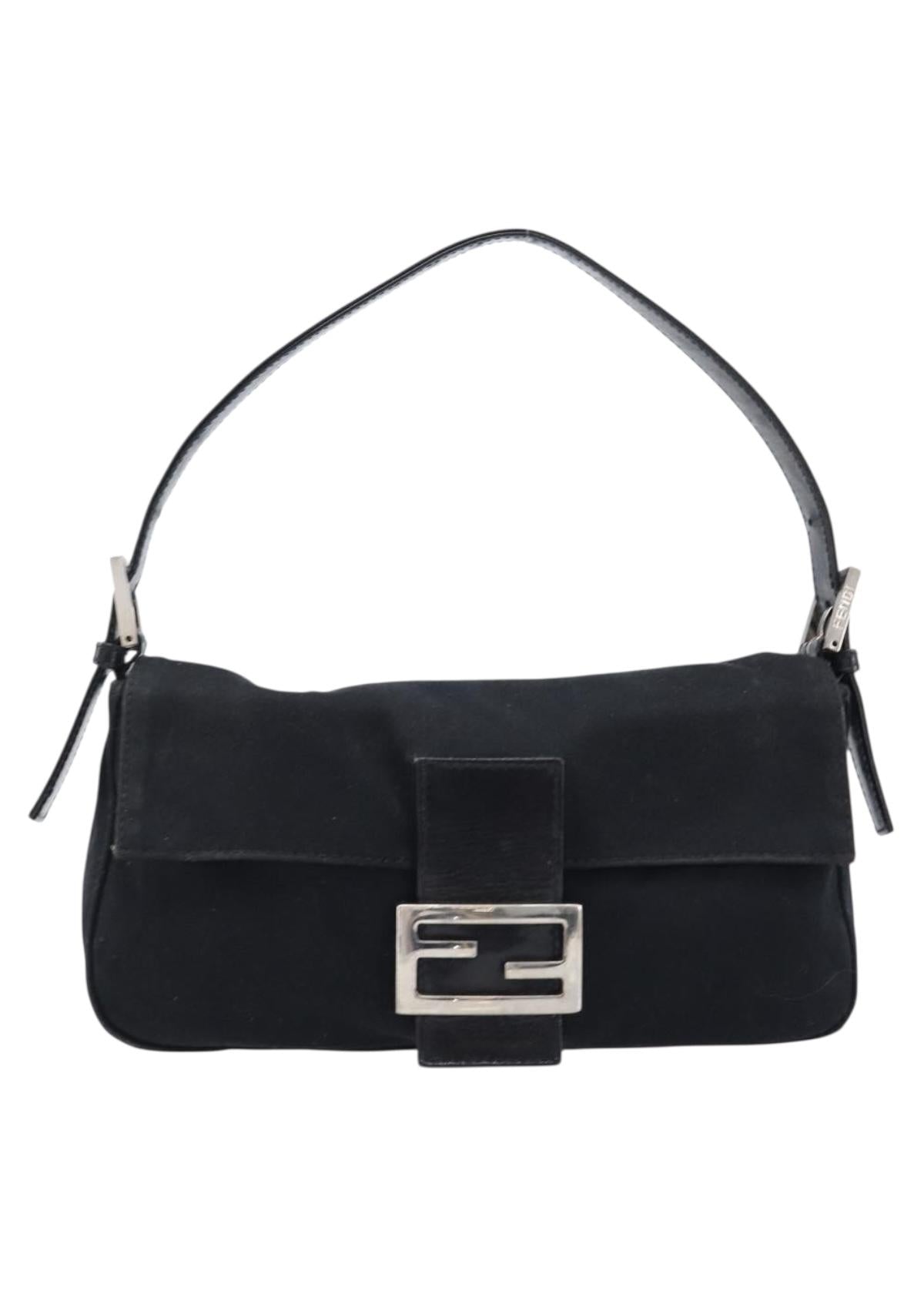 Fendi Black Jersey Mamma Baguette front