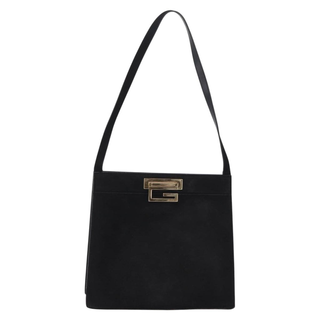 Gucci Tom Ford Black Suede Shoulder Bag front
