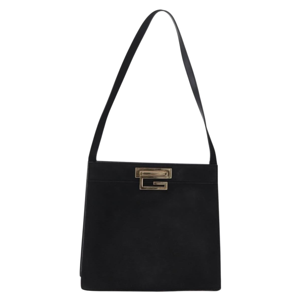 Gucci Tom Ford Black Suede Shoulder Bag front