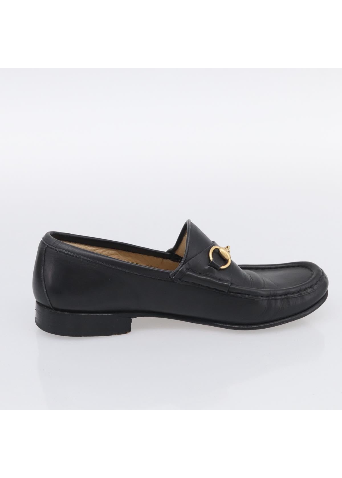 Gucci Black Horsebit Loafers front