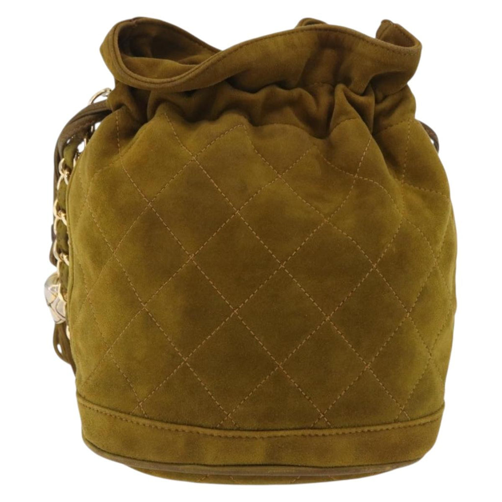 Chanel Green Suede Tassel Shoulder Bag front