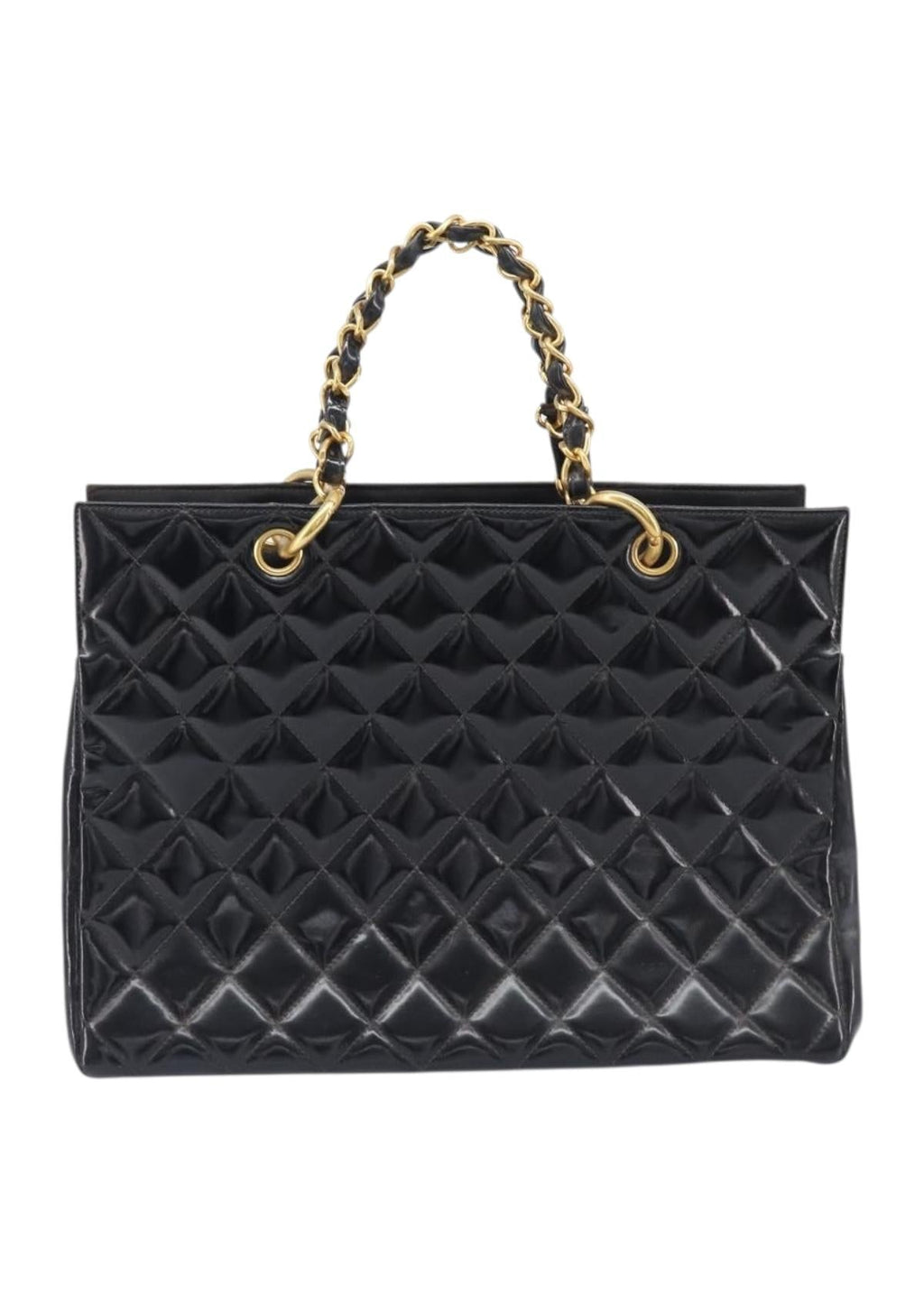 Chanel Black Patent Grand Shopping Tote back