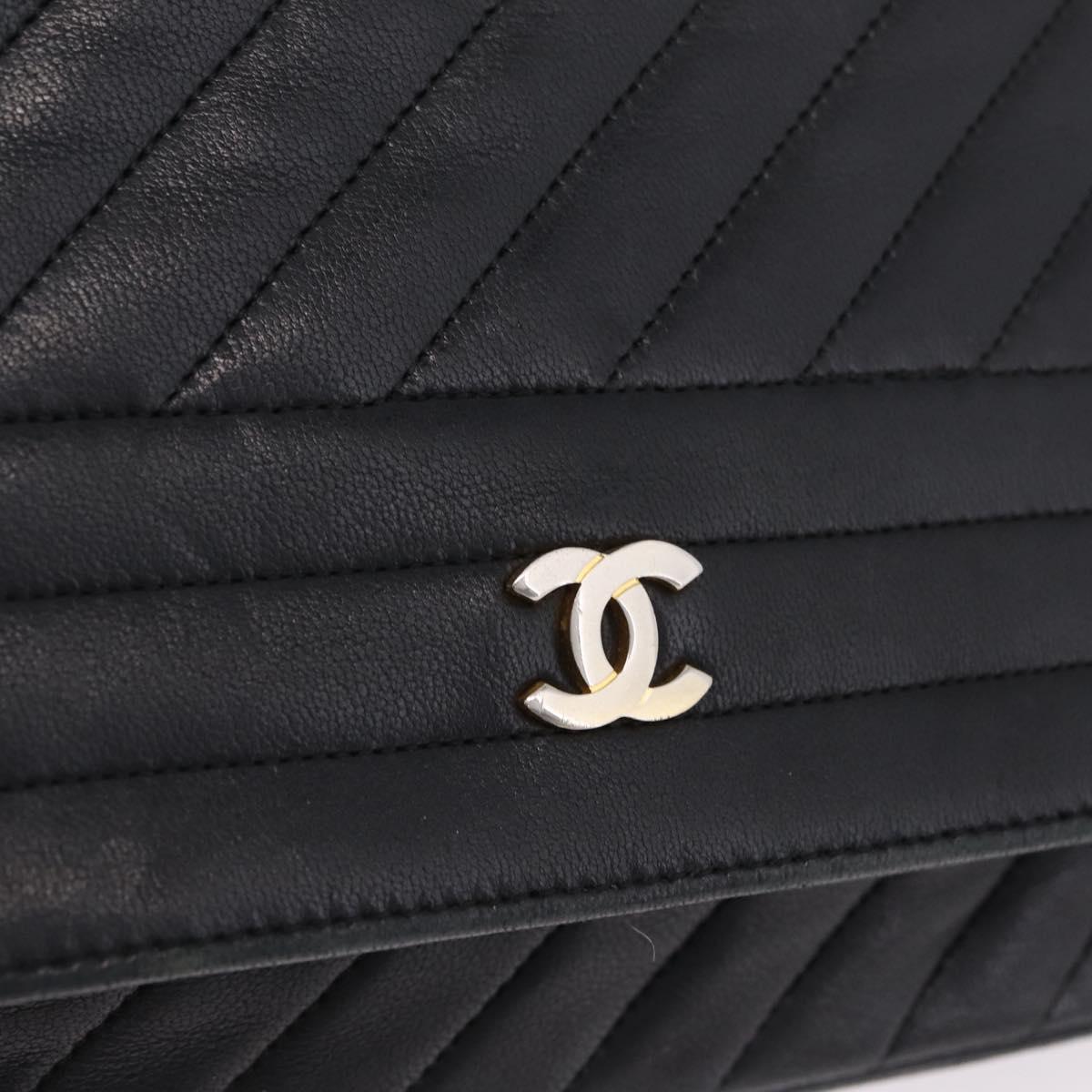Chanel Black Chevron Stitch Flap Bag photo 14