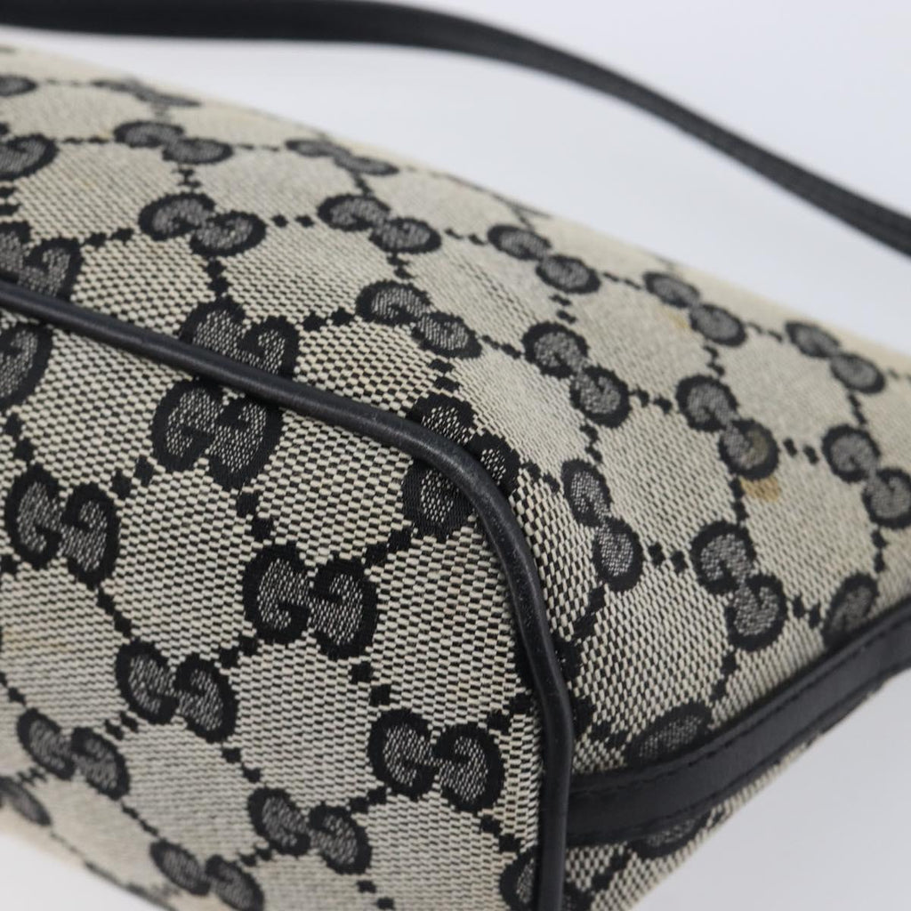 Gucci Navy GG Canvas Boat Pochette corner detail