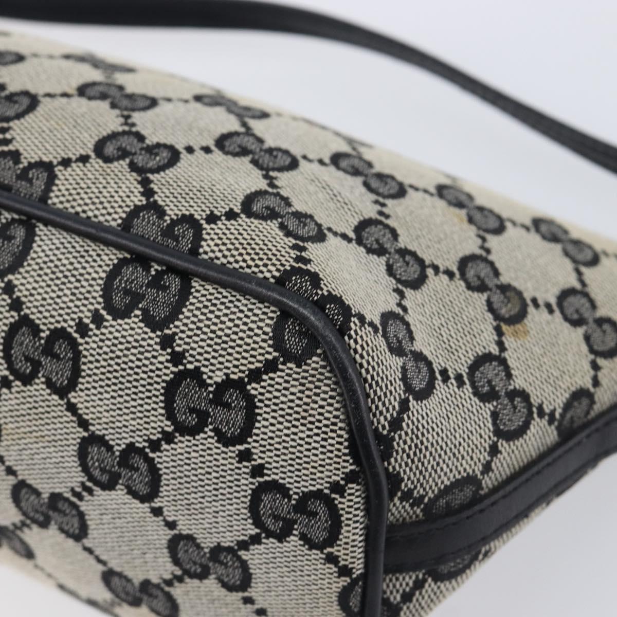 Gucci Navy GG Canvas Boat Pochette corner detail