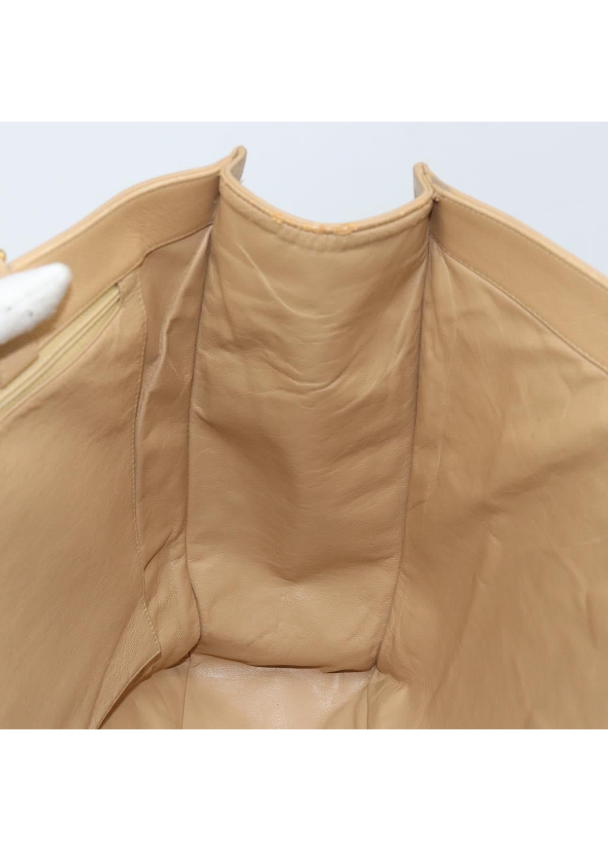Chanel Tan Leather Chain Tote interior