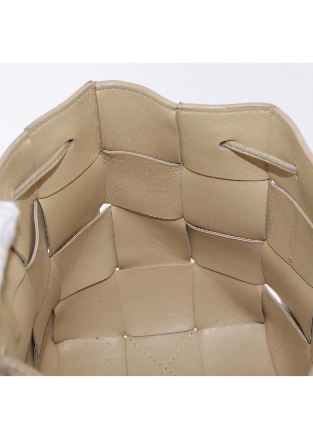 Bottega Veneta Tan Intrecciato Bucket Bag interior