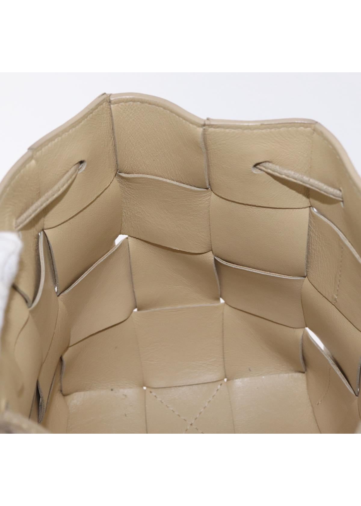 Bottega Veneta Tan Intrecciato Bucket Bag interior
