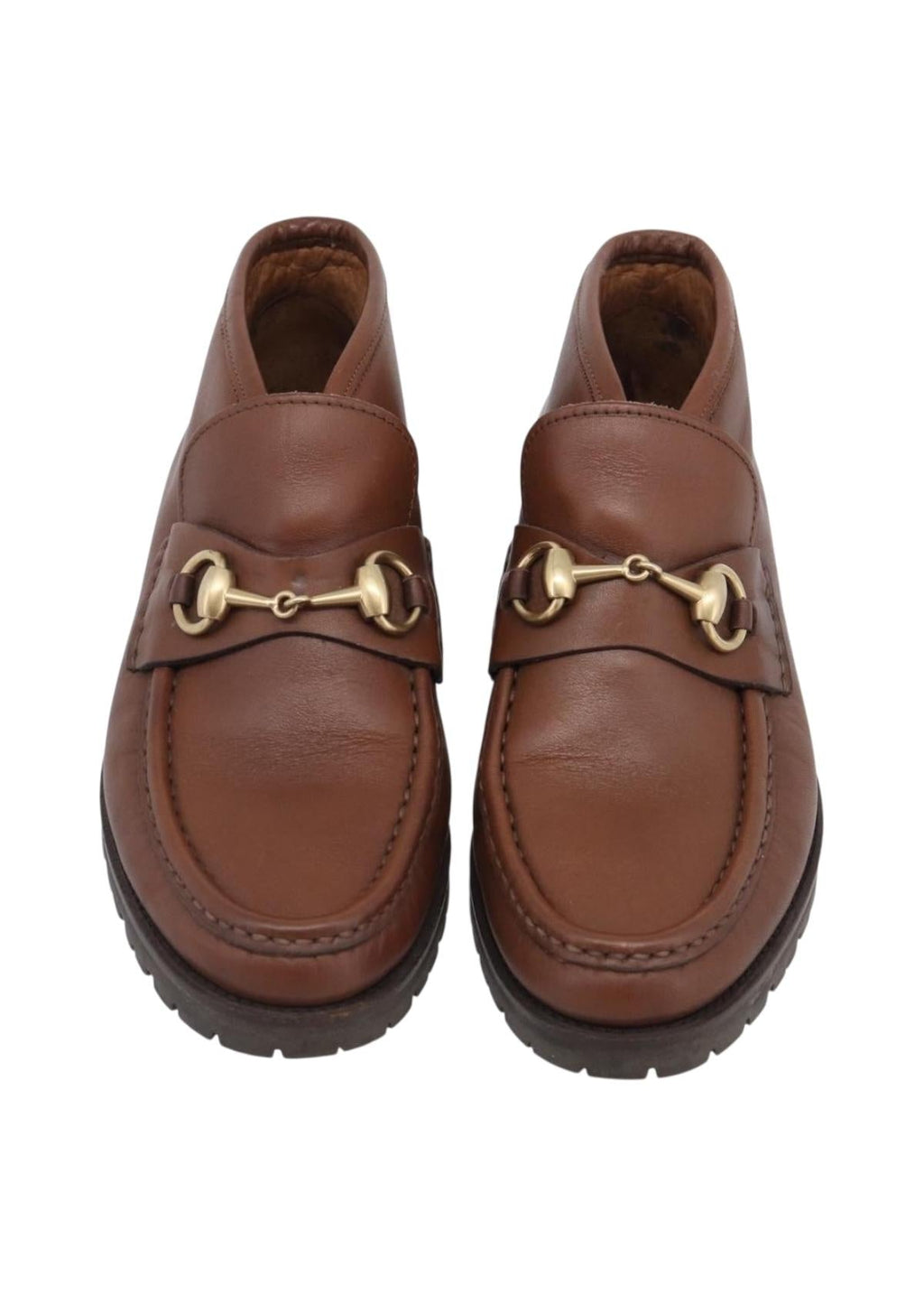 Gucci Brown Horsebit Loafers front