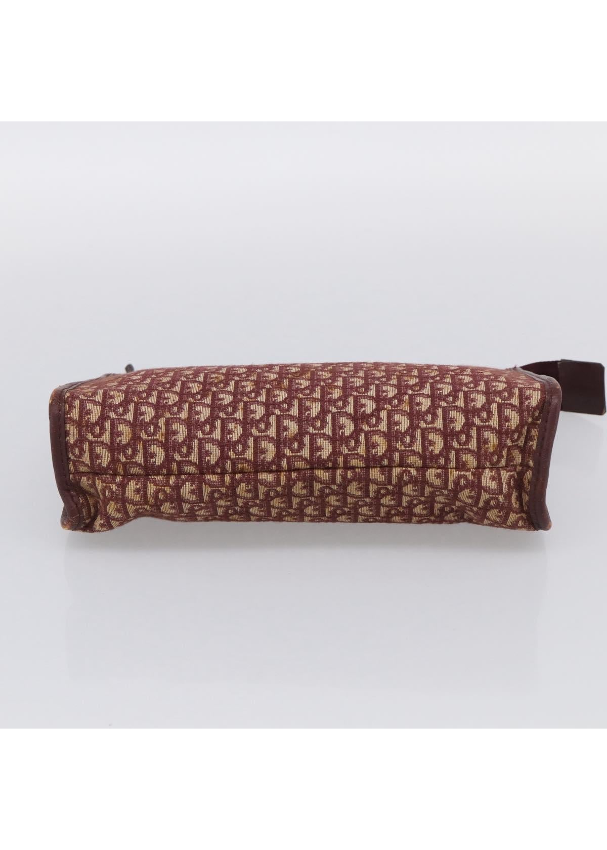 Dior Burgundy Oblique Canvas Clutch base