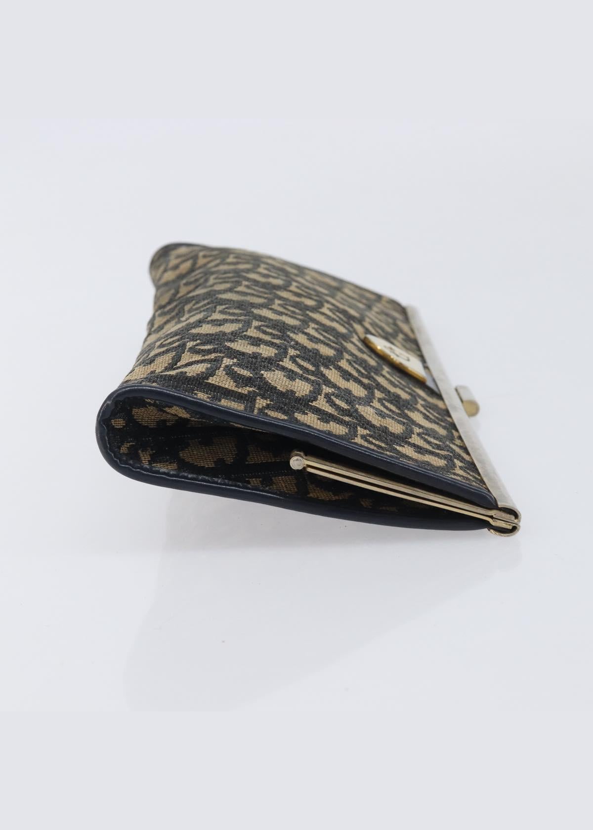 Dior Navy Monogram and Gold Clutch side