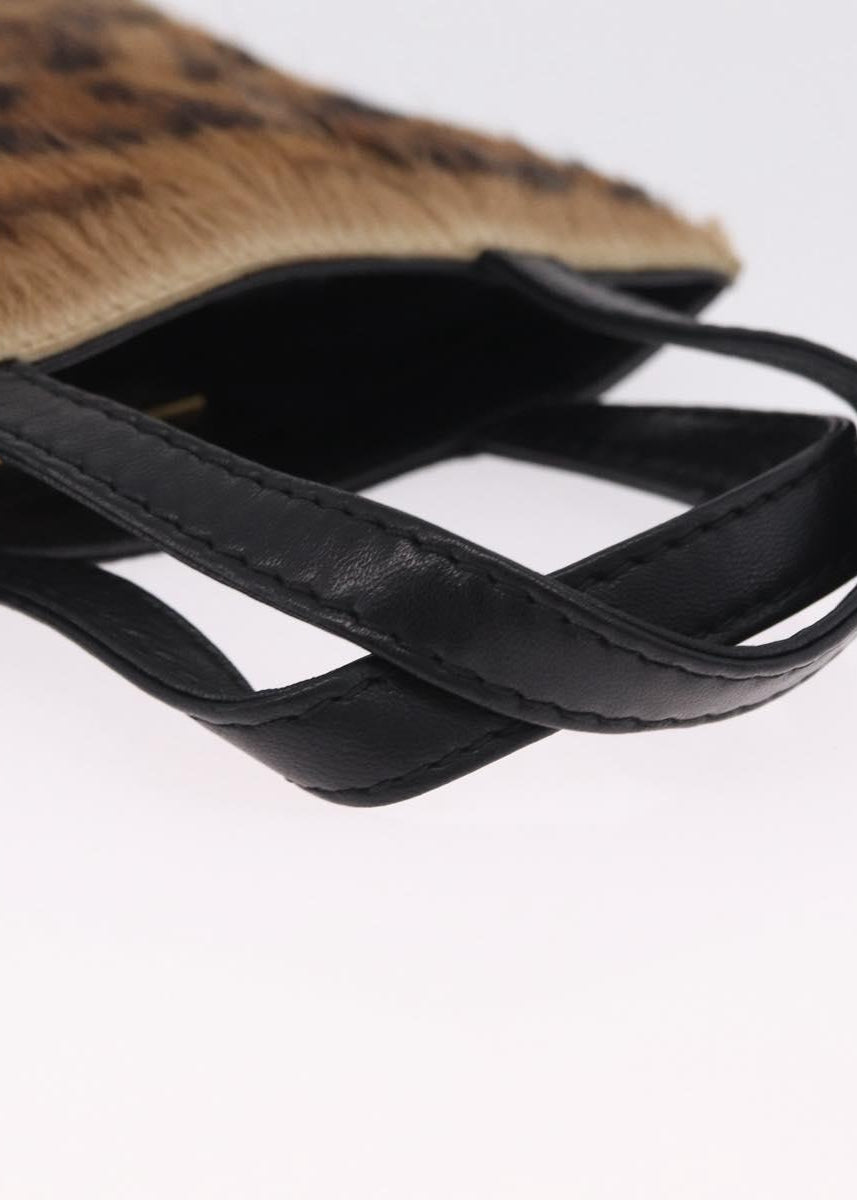 Loewe Leopard Ponyhair Mini Tote handles