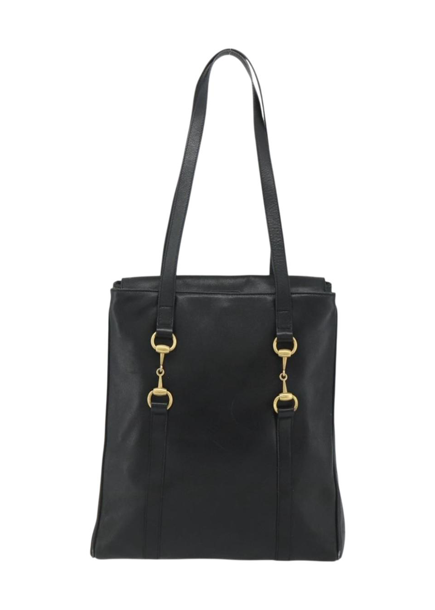 Gucci Black Leather Horsebit Tote