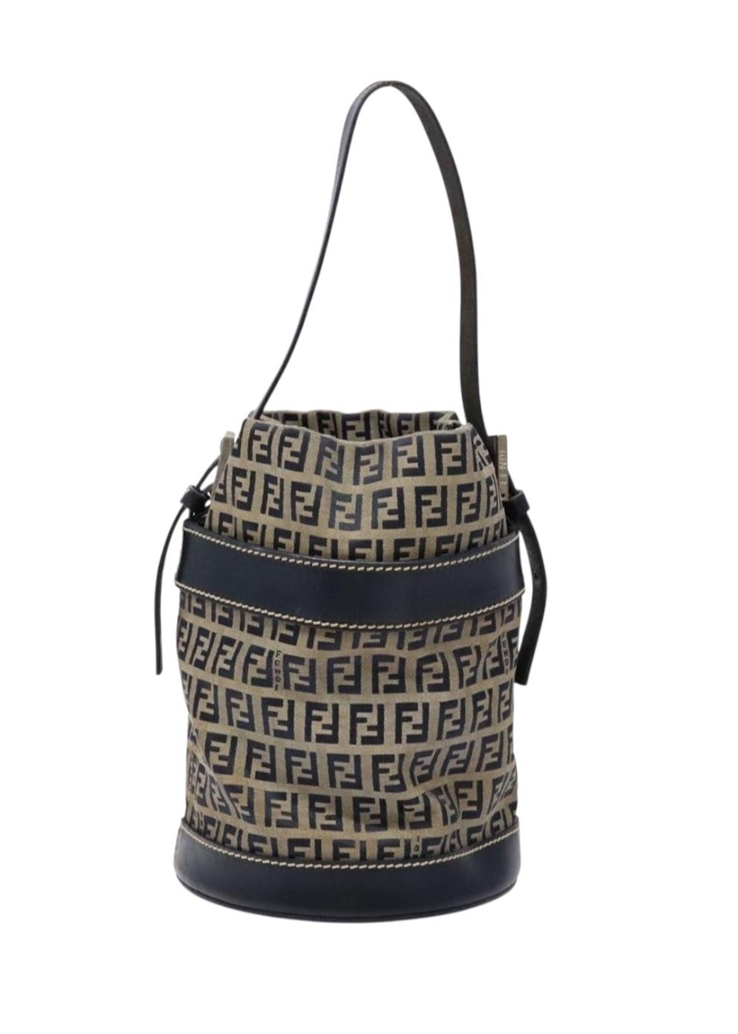 Fendi Navy Zucchino Bucket Bag