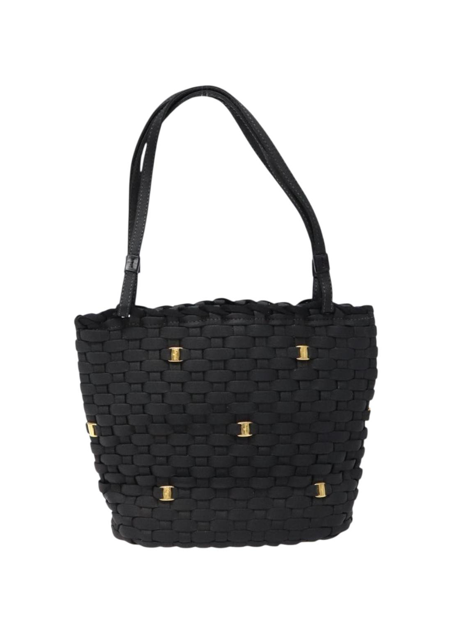 Ferragamo Black Woven Tote