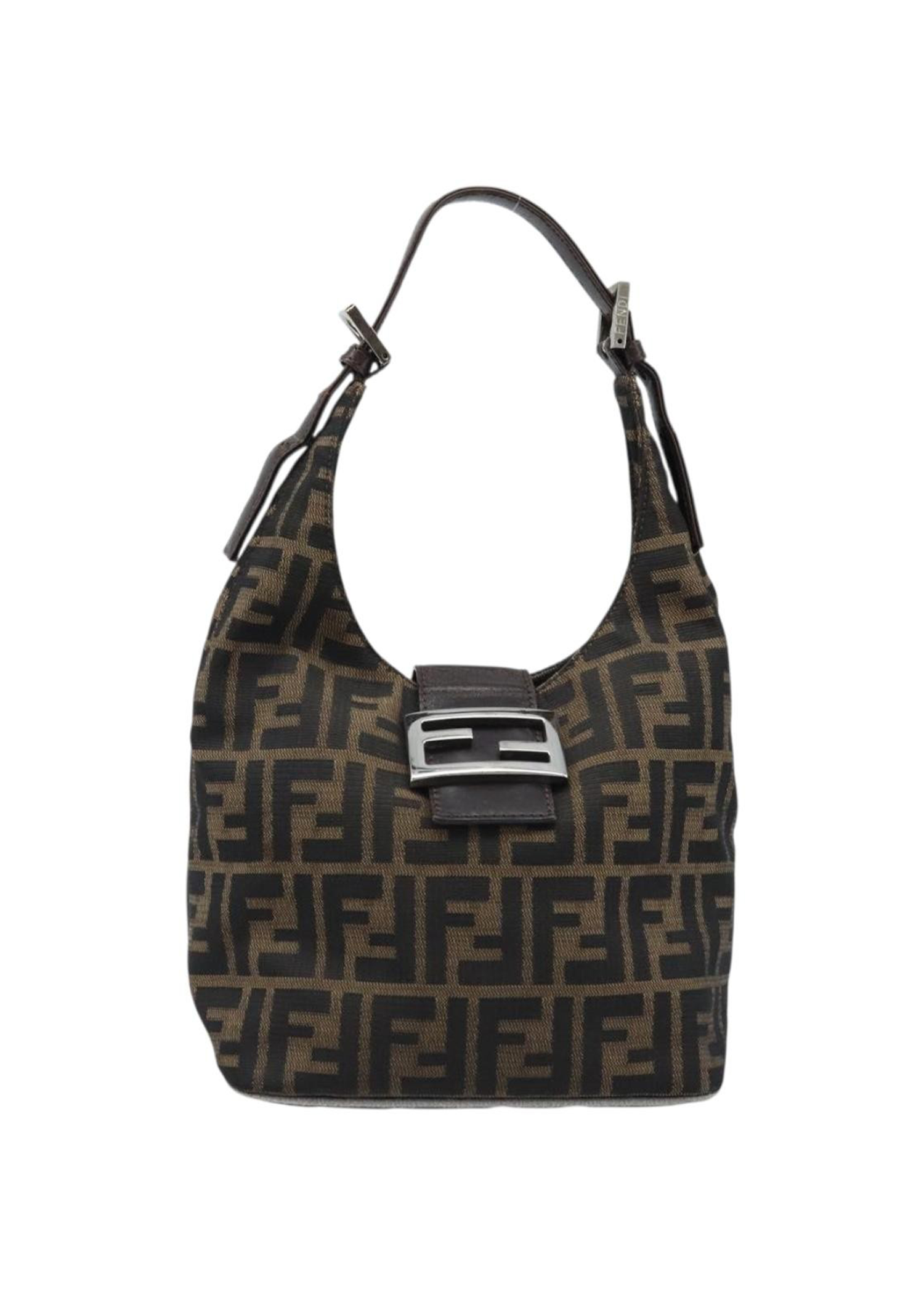 Fendi Zucca Round Shoulder Baguette