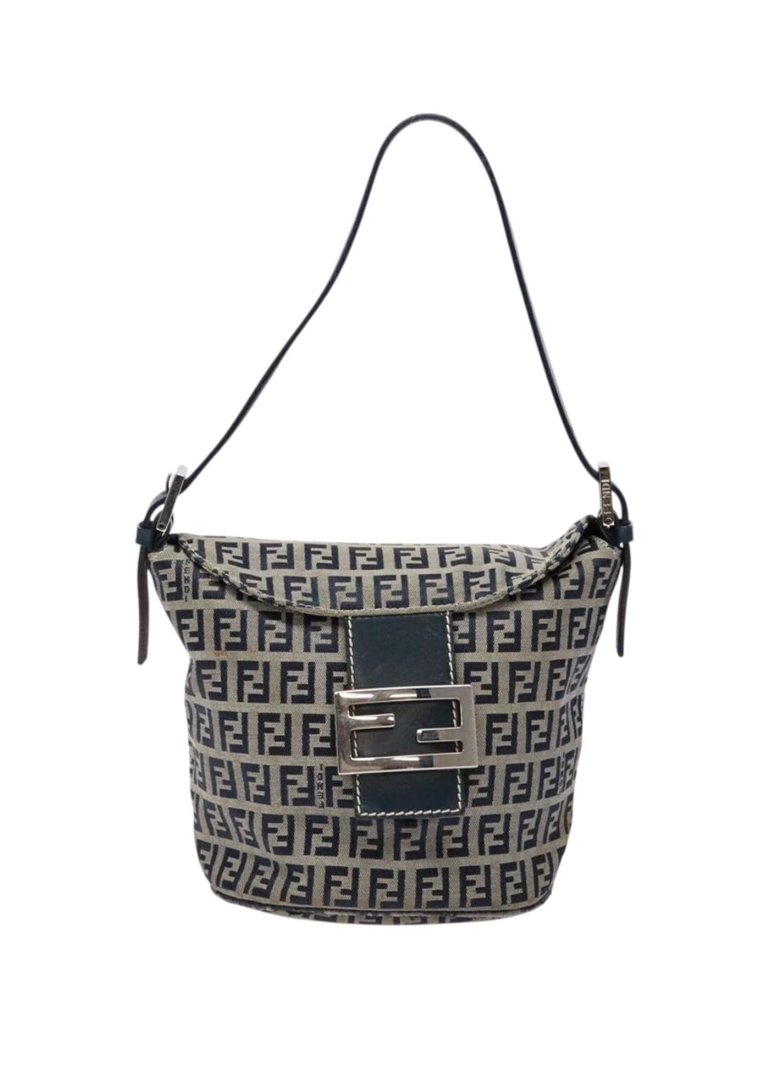 Fendi Navy Zucchino Mini Baguette