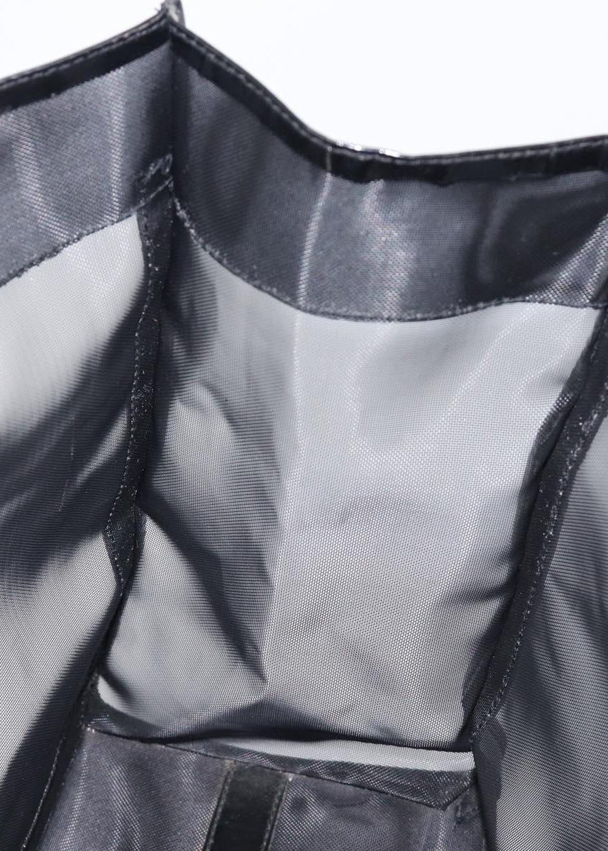 Fendi Black Patent Mesh Tote interior