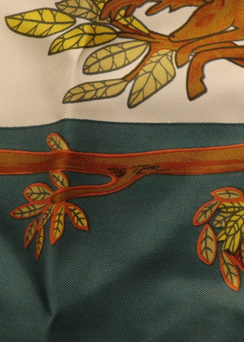 Hermès Green Spell Out Silk Scarf photo 11