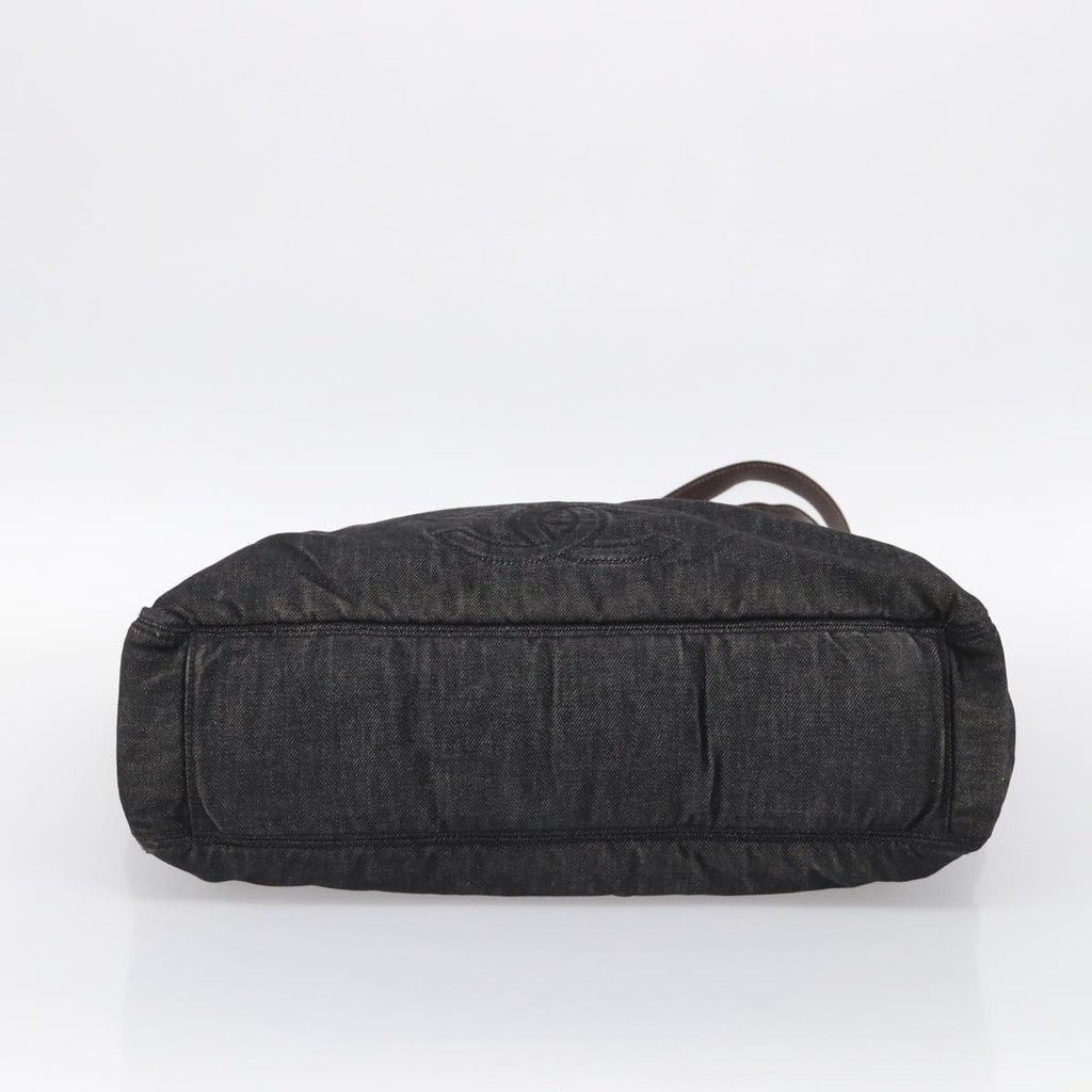 Chanel Black Denim Tote base