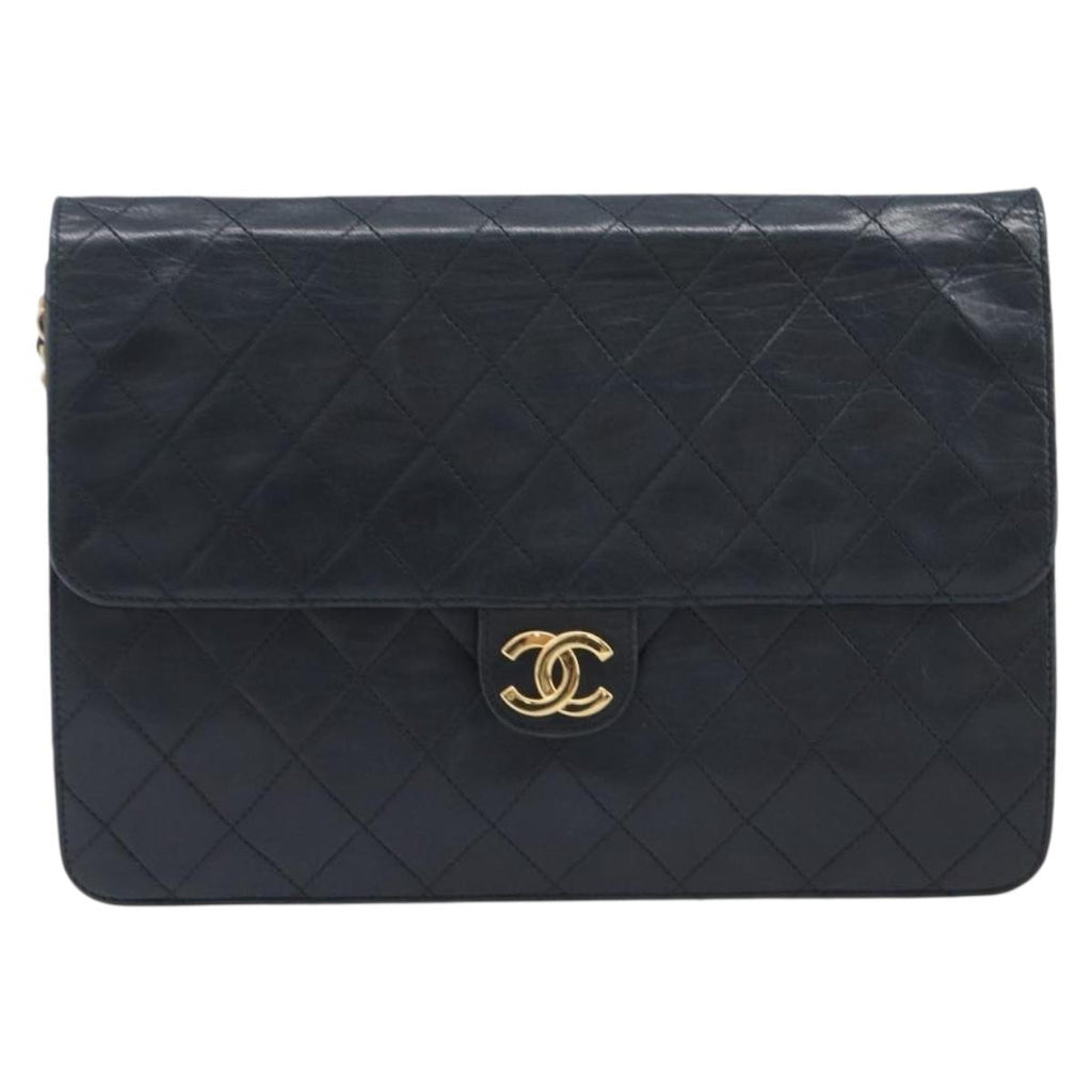 Chanel Black Quilted Lambskin Flap Bag front